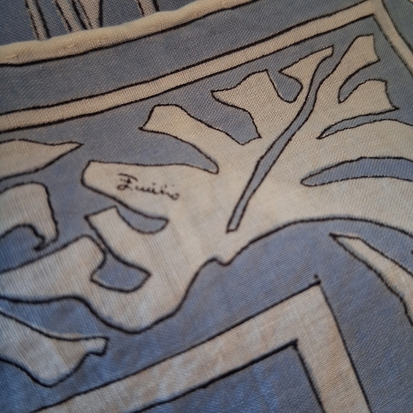 Emilio Pucci Soft Blue 100% Pure Cotton  Scarf - Picture 2 of 7